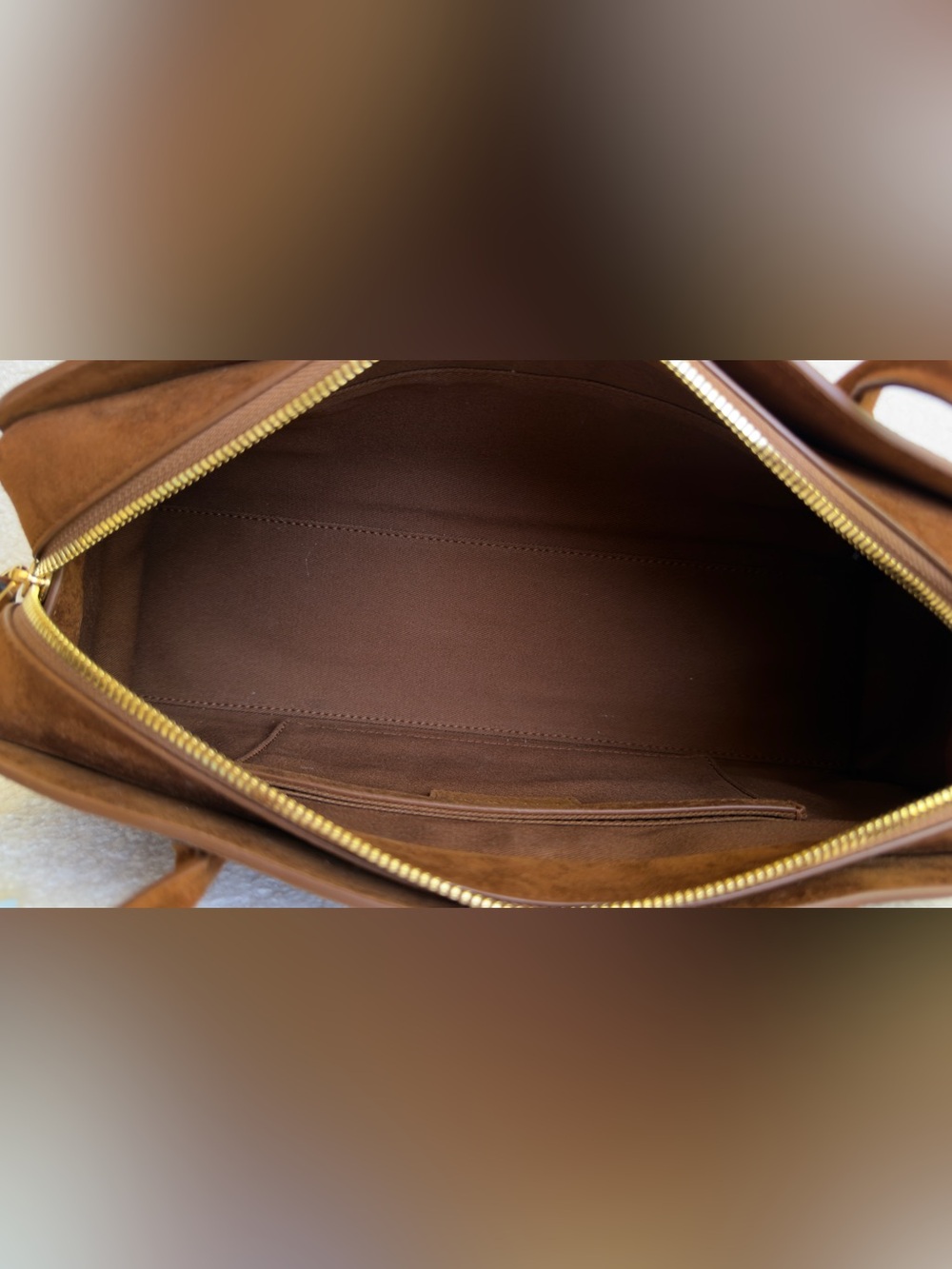 Parisa Wang Gabrielle East-West Shoulder Bag – Medium, Brown Suede. - Picture 7 of 9